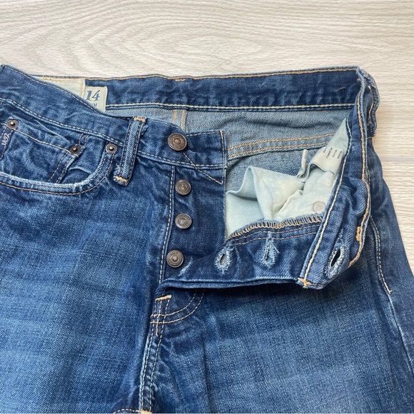 Abercrombie Kilburn Low Rise Boot Button Fly Dark Wash Denim Jeans Boys 14 Slim - Picture 5 of 14